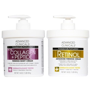 image:imageAdvanced Clinicals Hyaluronic Acid Moisturizer Body Cream WVitamin E  Hydrating Cream amp Body Lotion For Women amp Men To Help Improve Look of Wrinkles Dry Skin Crepey Looking Skin 16 OunceCollagen Peptides Cream  Unscented Retinol Cream Bundle