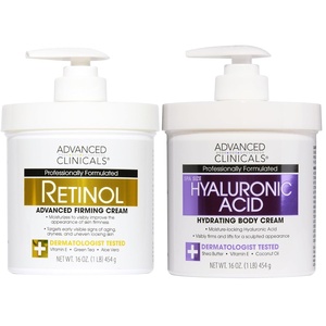 image:imageAdvanced Clinicals Hyaluronic Acid Moisturizer Body Cream WVitamin E  Hydrating Cream amp Body Lotion For Women amp Men To Help Improve Look of Wrinkles Dry Skin Crepey Looking Skin 16 OunceHyaluronic Acid  Retinol Cream Set