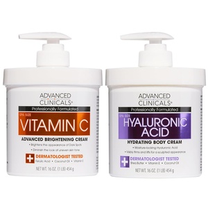 image:imageAdvanced Clinicals Hyaluronic Acid Moisturizer Body Cream WVitamin E  Hydrating Cream amp Body Lotion For Women amp Men To Help Improve Look of Wrinkles Dry Skin Crepey Looking Skin 16 OunceVitamin C  Hyaluronic Acid Cream Bundle