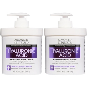 image:imageAdvanced Clinicals Hyaluronic Acid Moisturizer Body Cream With Vitamin E  Hydrating Cream amp Body Lotion For Women amp Men To Help Improve Look of Wrinkles Dry Skin Crepey Looking Skin 16OZ 2Pack
